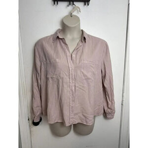 New Harper Heritage Button Up Women’s Top Size Large In Pink #0835